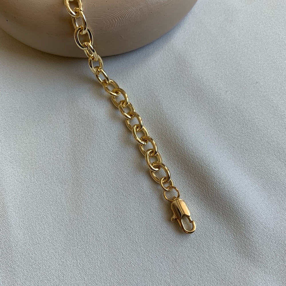 Gold Rolo Chain Necklace - 18 inches - Picture 6 of 7